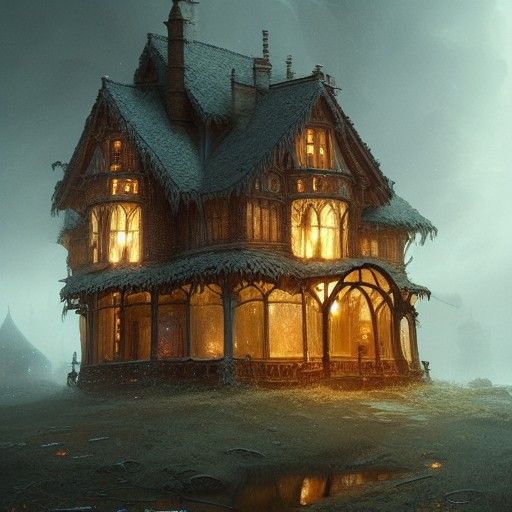 Dark Fantasy Gingerbread House Concept Art