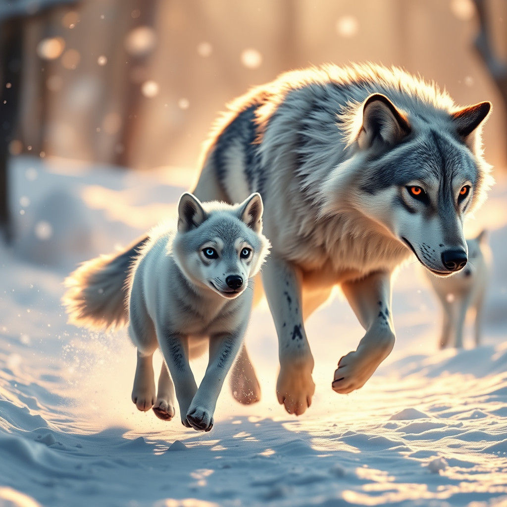 Wolves Chase Deer in Winter Wonderland