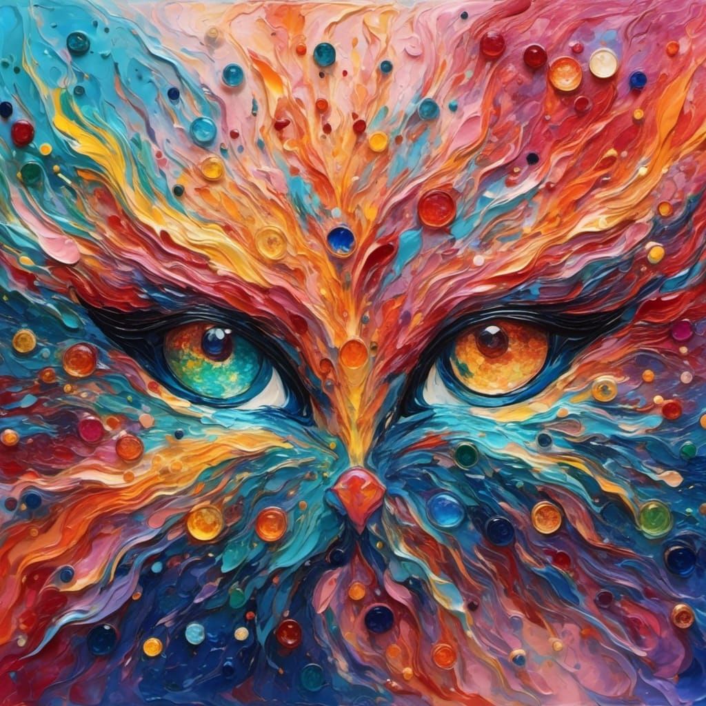 Sacred Geometry of Four Elements in Expressionist Style