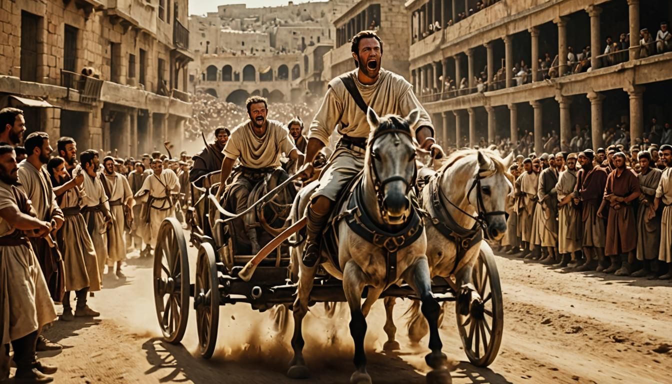 Judah Ben-Hur's Chariot Race in Jerusalem