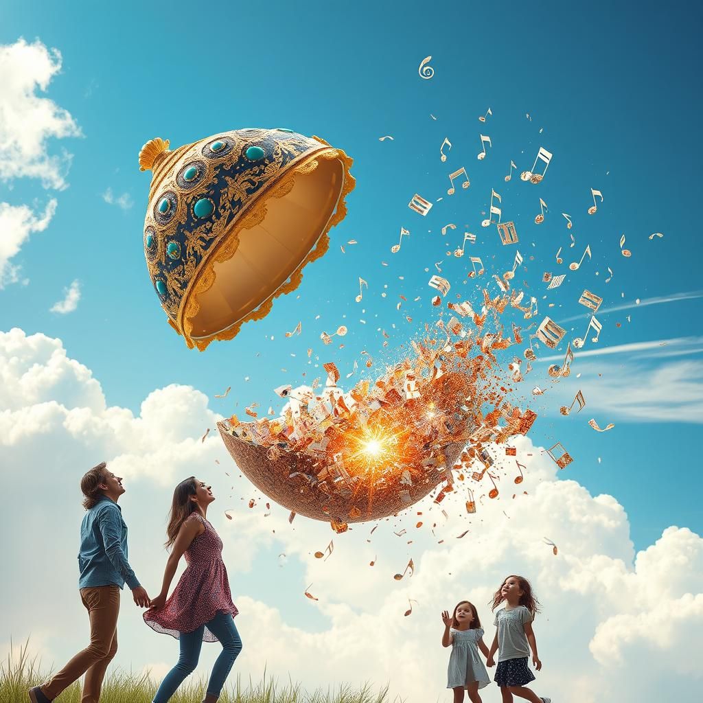 Shattering Fabergé Egg Releases Musical Notes