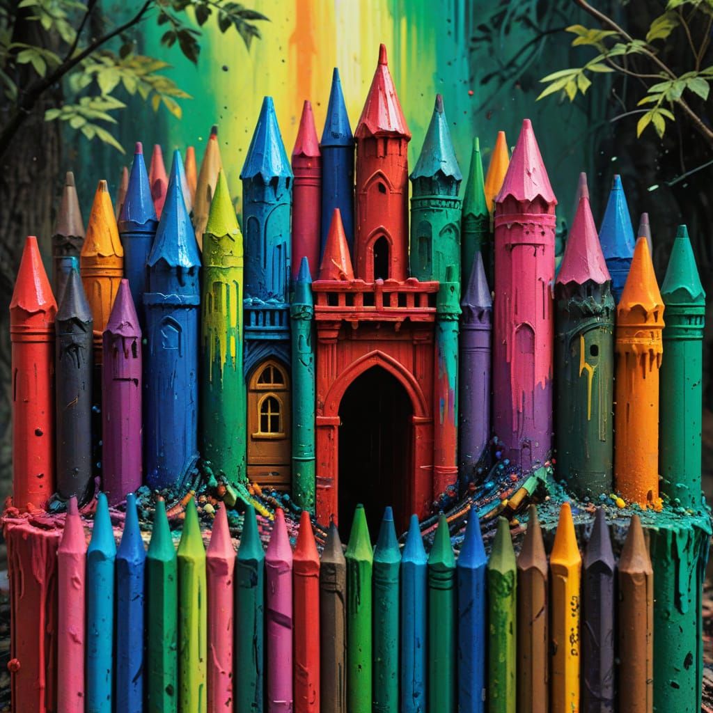 Crayon Fortress in Graffiti Art Style