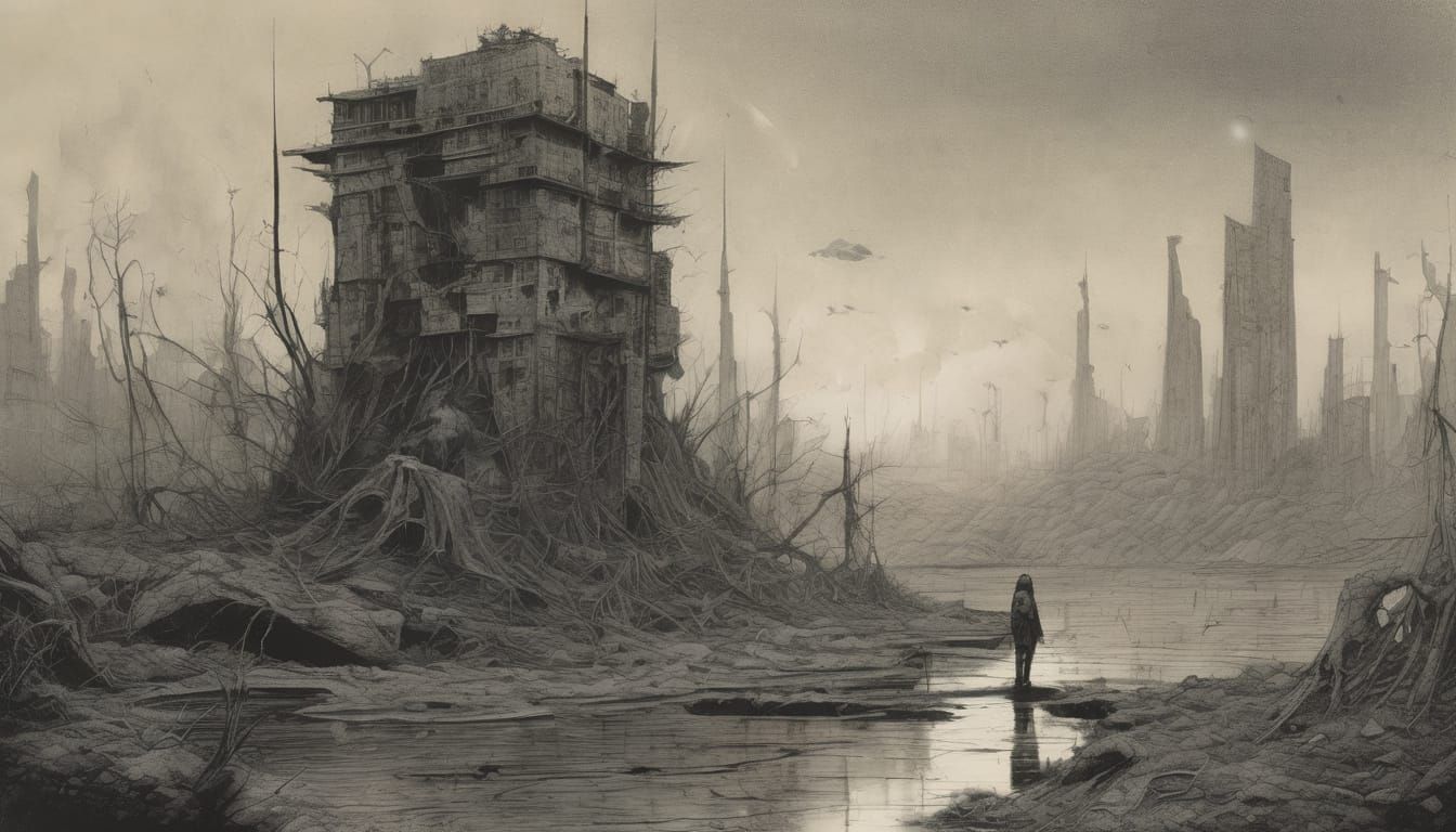 Ancient Automaton Sentinel in Ruined Metropolis