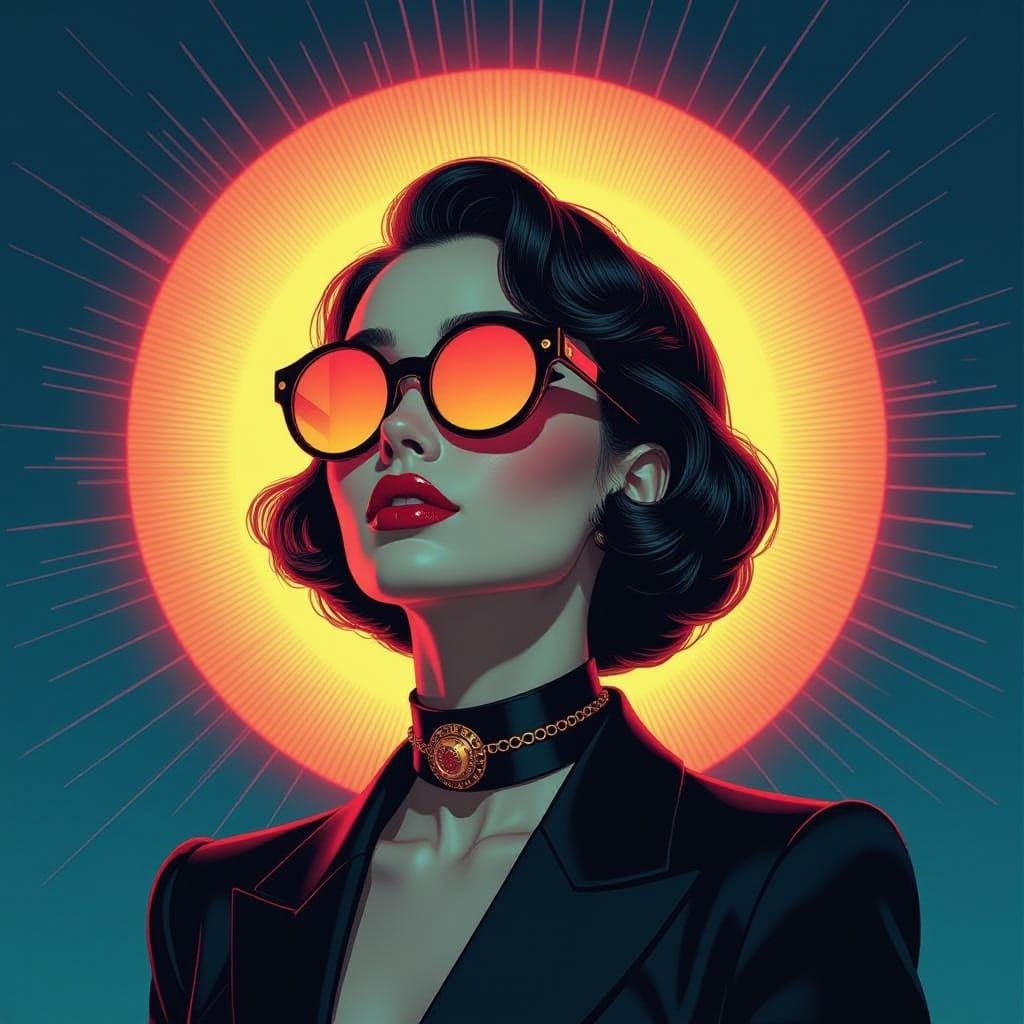 Surreal Future Goddess Radiates Energetic Light