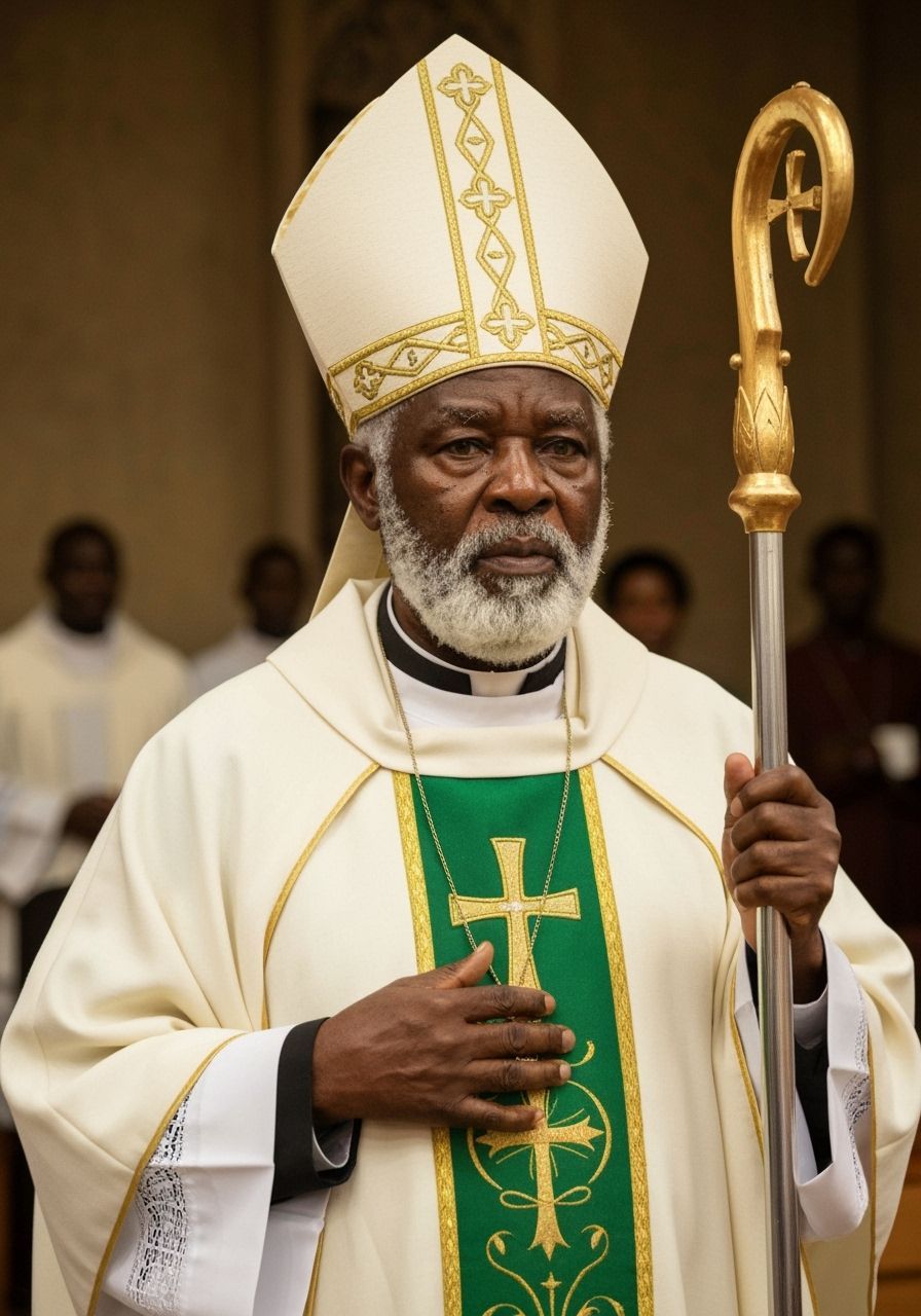 Congolese Bishop in Saint Patrick's Attire