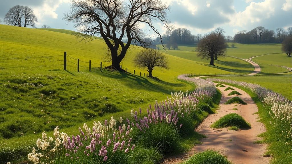 Verdant Meadow in the Style of Romanticism