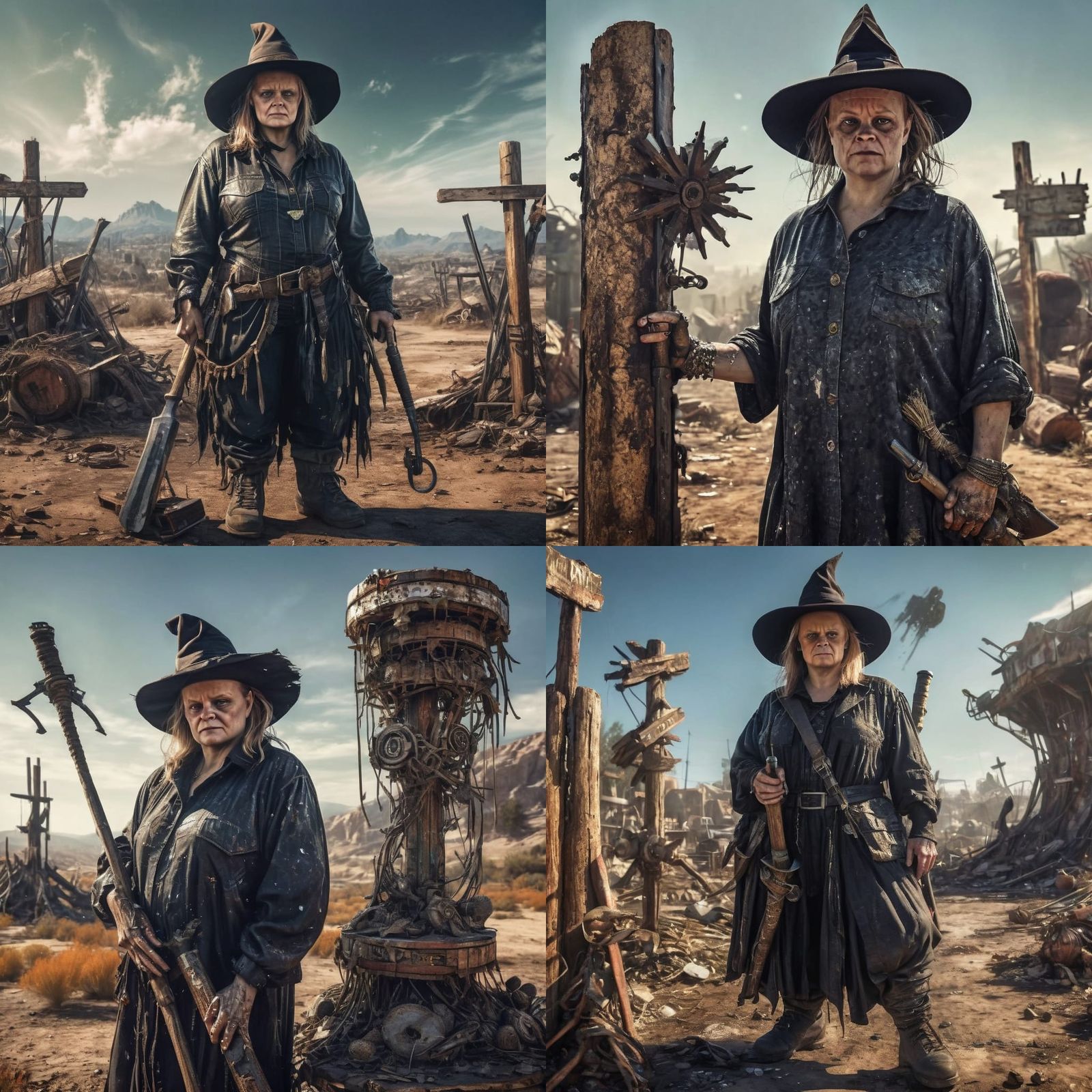 Witch in Post-Apocalyptic Wasteland Concept Art
