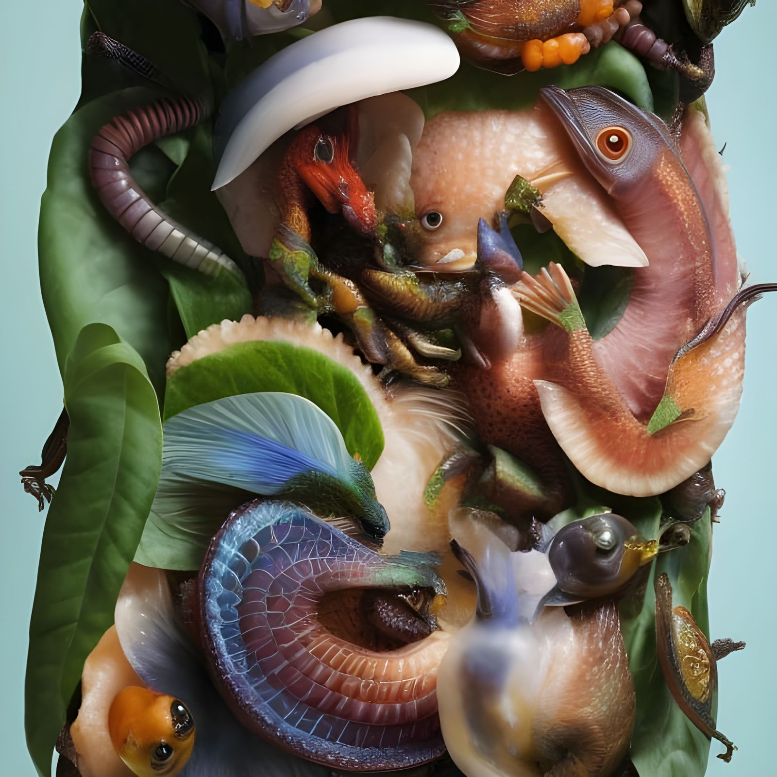 Bizarre Alien Feast in Restaurant, Detailed Digital Art