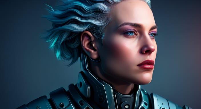 Cyberpunk Supercomputer Head: Holographic Masterpiece