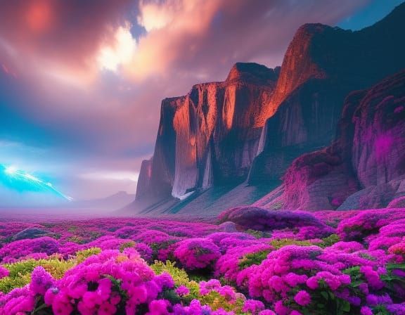 Kaleidoscopic Animals and Plants in Digital Matte Painting