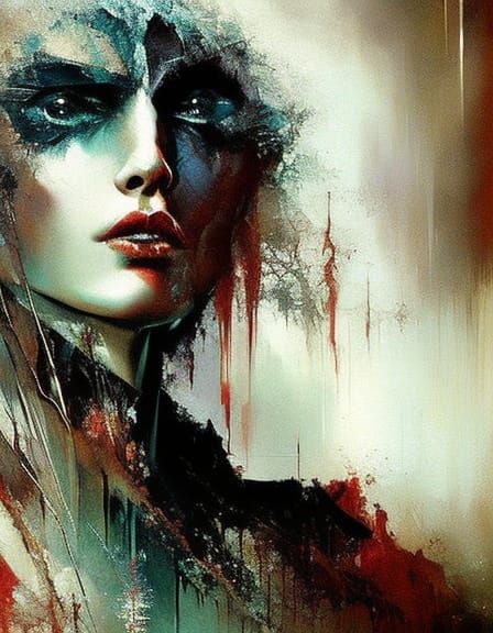 Macabre Shattered Ghost Face with Dramatic Lighting