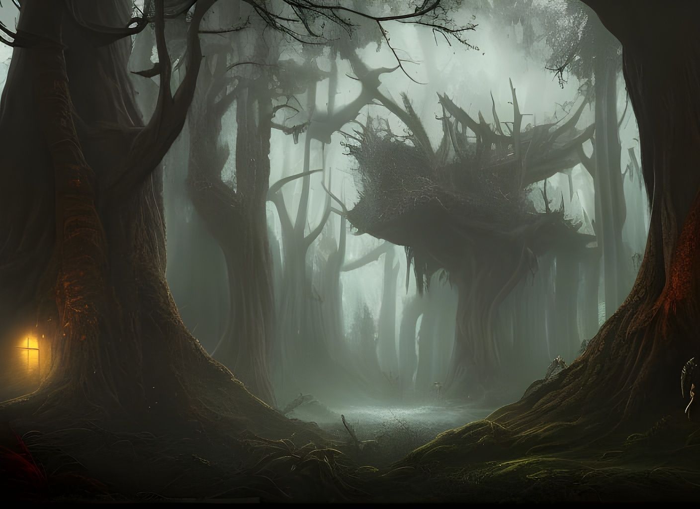 Forest of Fear: Detailed Matte Painting in Deep Color
