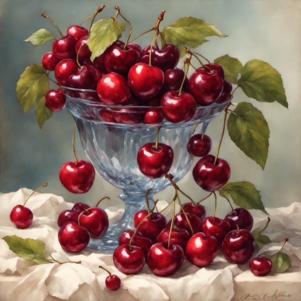 Lush Cherries with Decorative Adornment