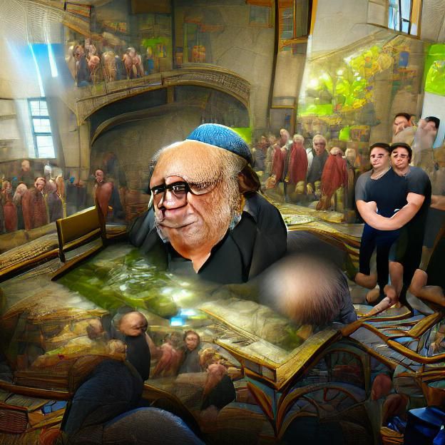 Danny Devito Visits a Synagogue: AI Art