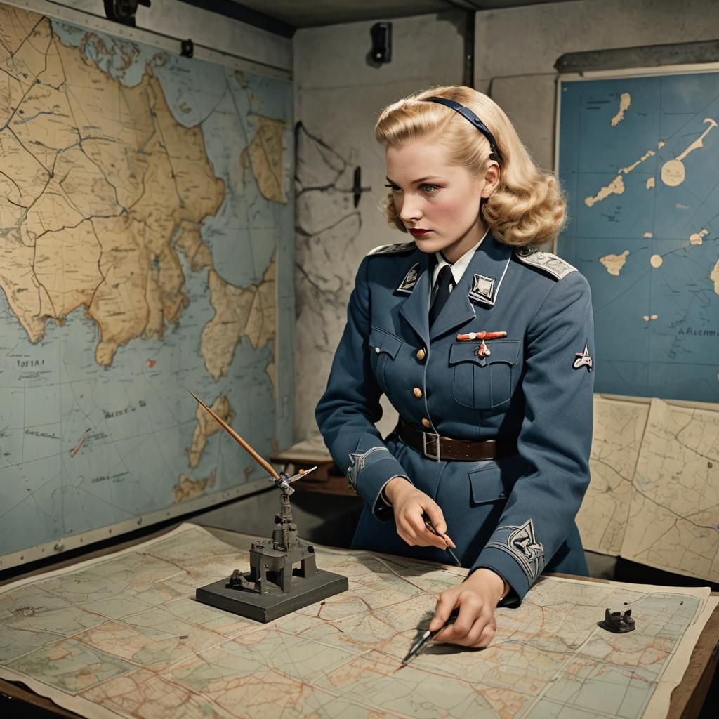 1940s German Woman in Luftwaffe Uniform