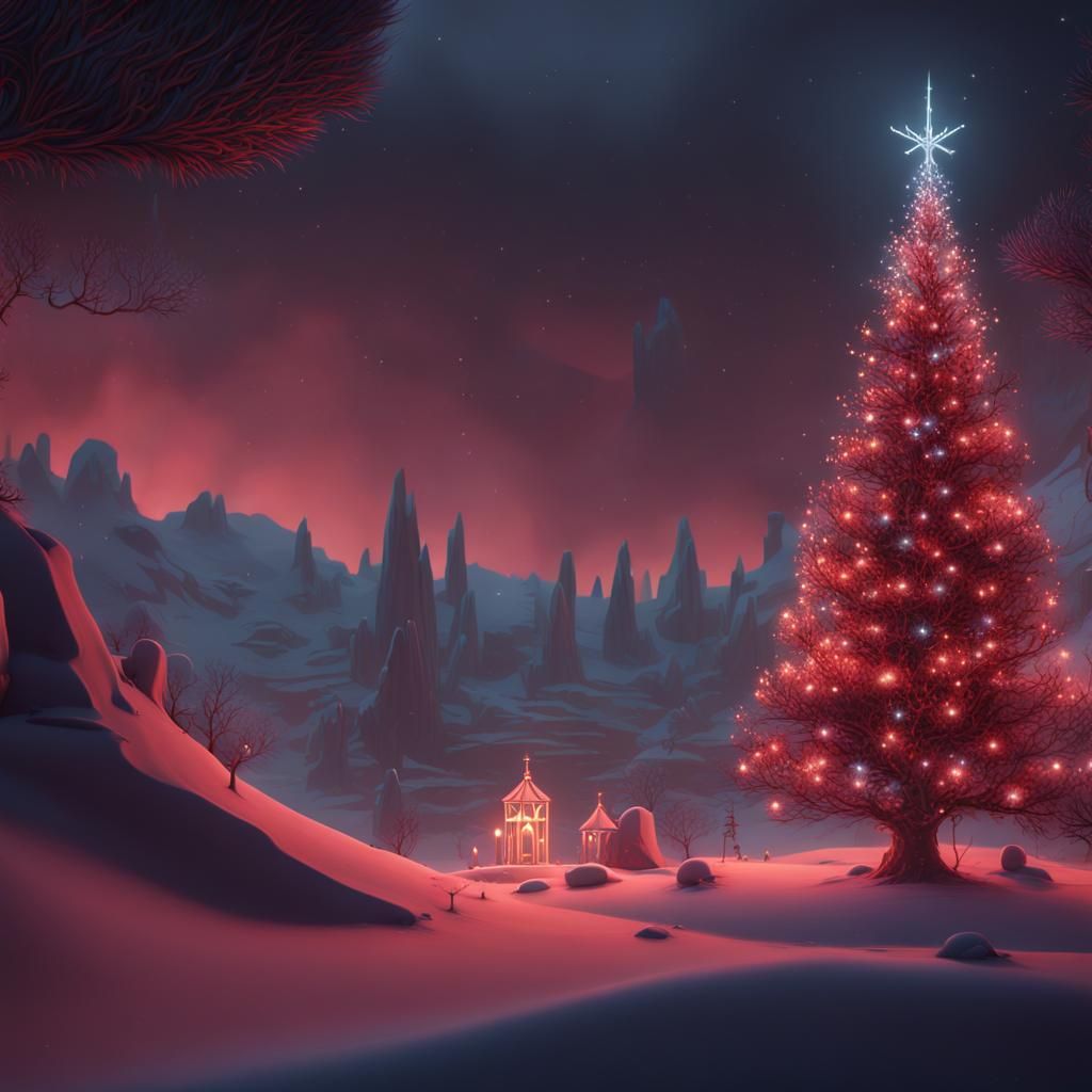 Aesthetic Minimalist Christmas Wallpaper in Matte Painting S...