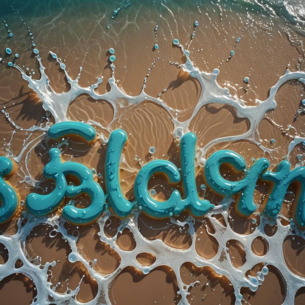 Dynamic Water Splash Typography in Digital Art