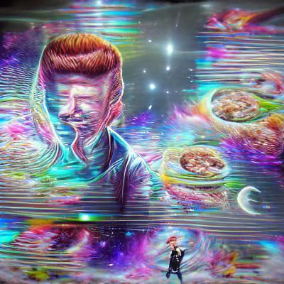 Cosmic Rick Roll: Holographic Astral Illustration