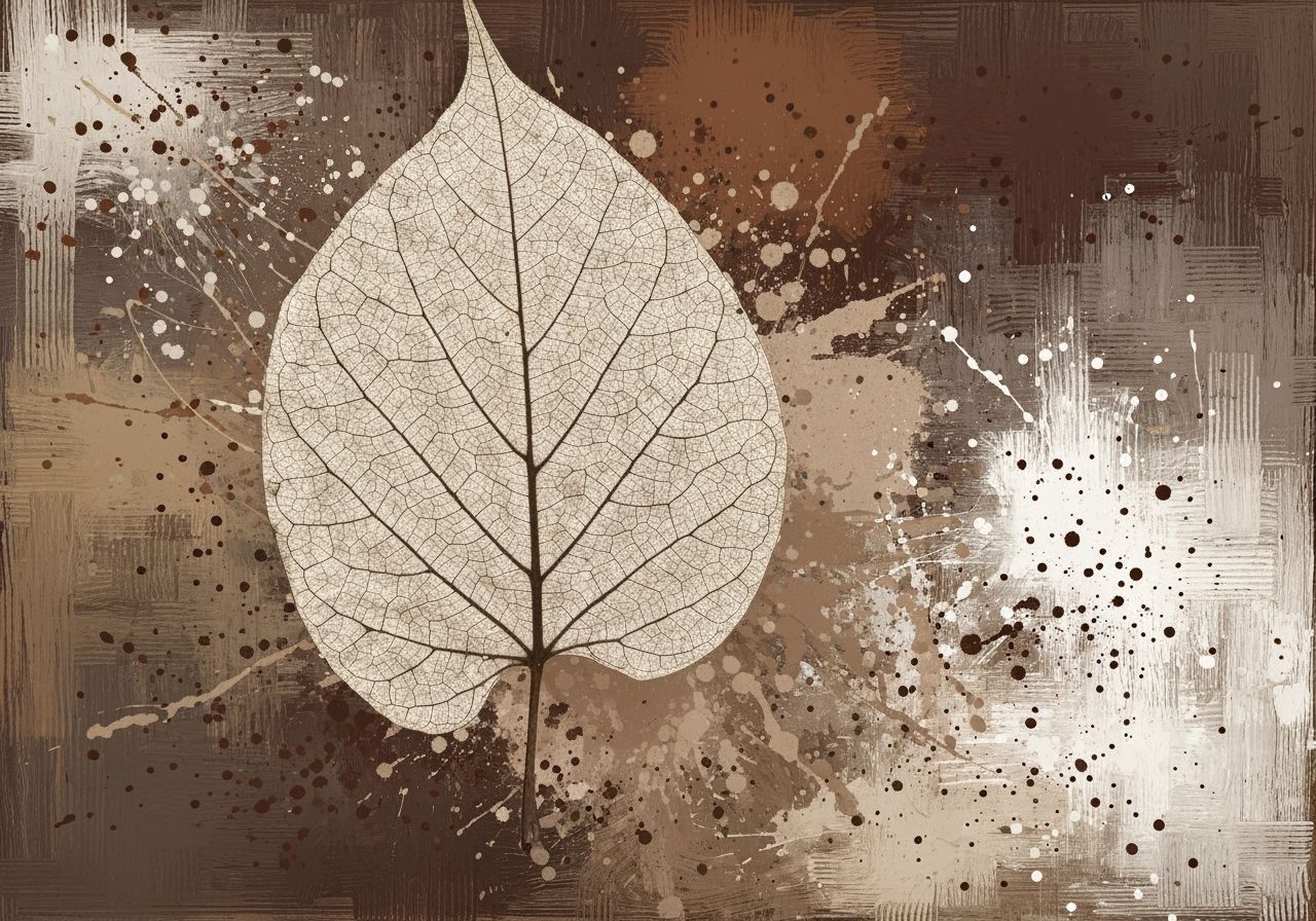 Sepia Leaf Abstract Expressionism Artwork
