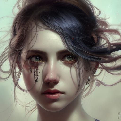 Sorrowful Figure in Detailed Cinematic Portrait