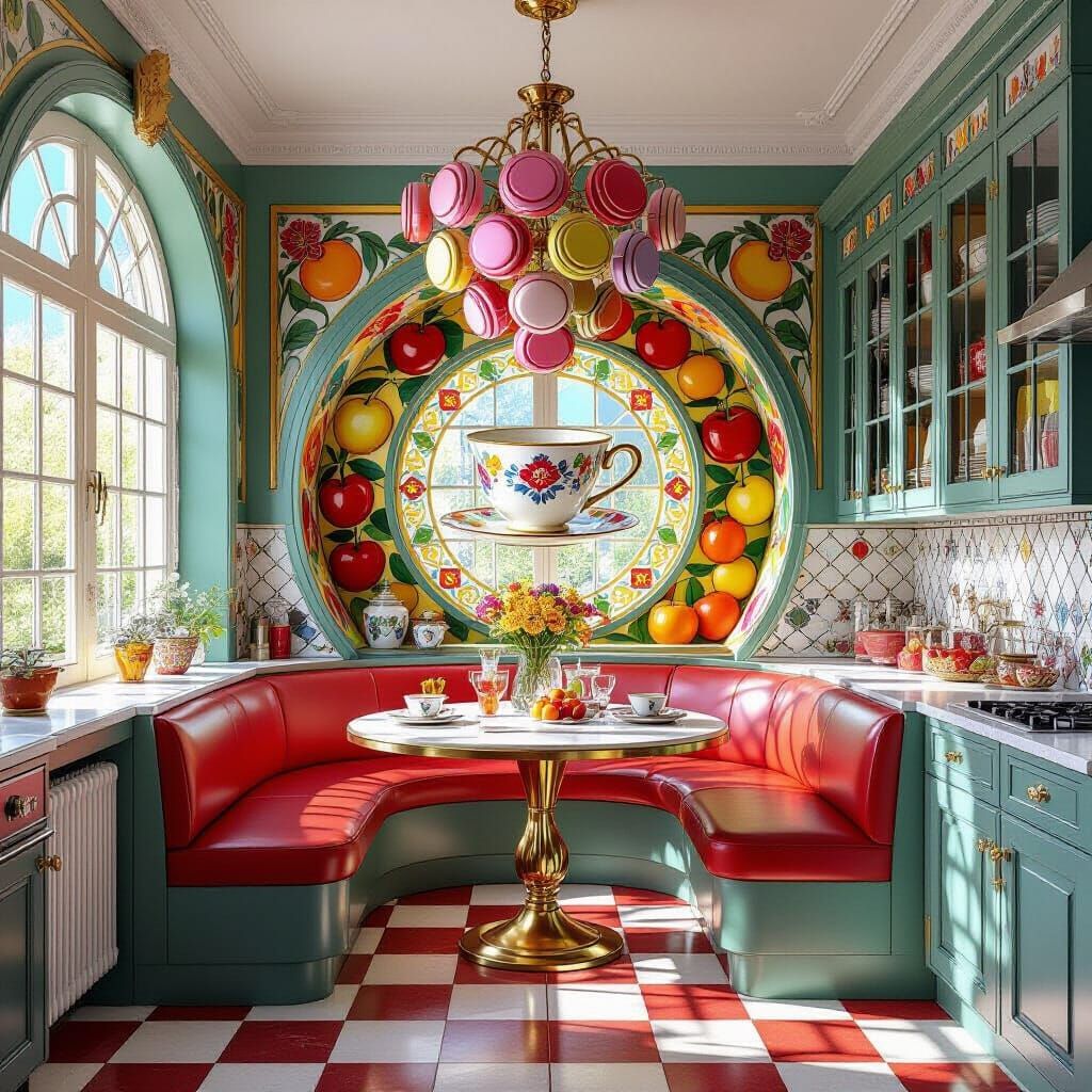 Art Nouveau Kitchen with Teacup Nook