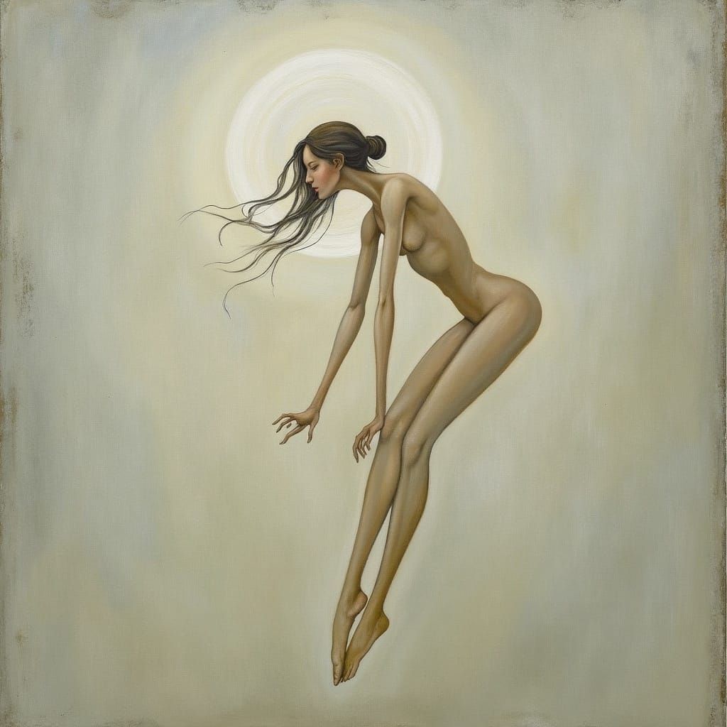 Ethereal Woman in Dreamlike Halo of Light