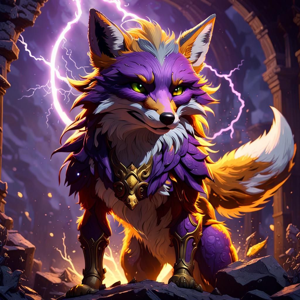 Hyperdetailed Fox Concept Art in Dark Fantasy Style