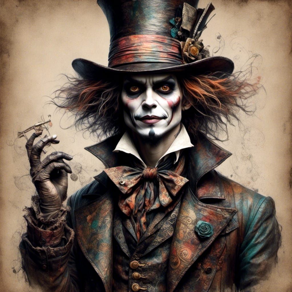 Johnny Depp as Mad Hatter in Gothic Style