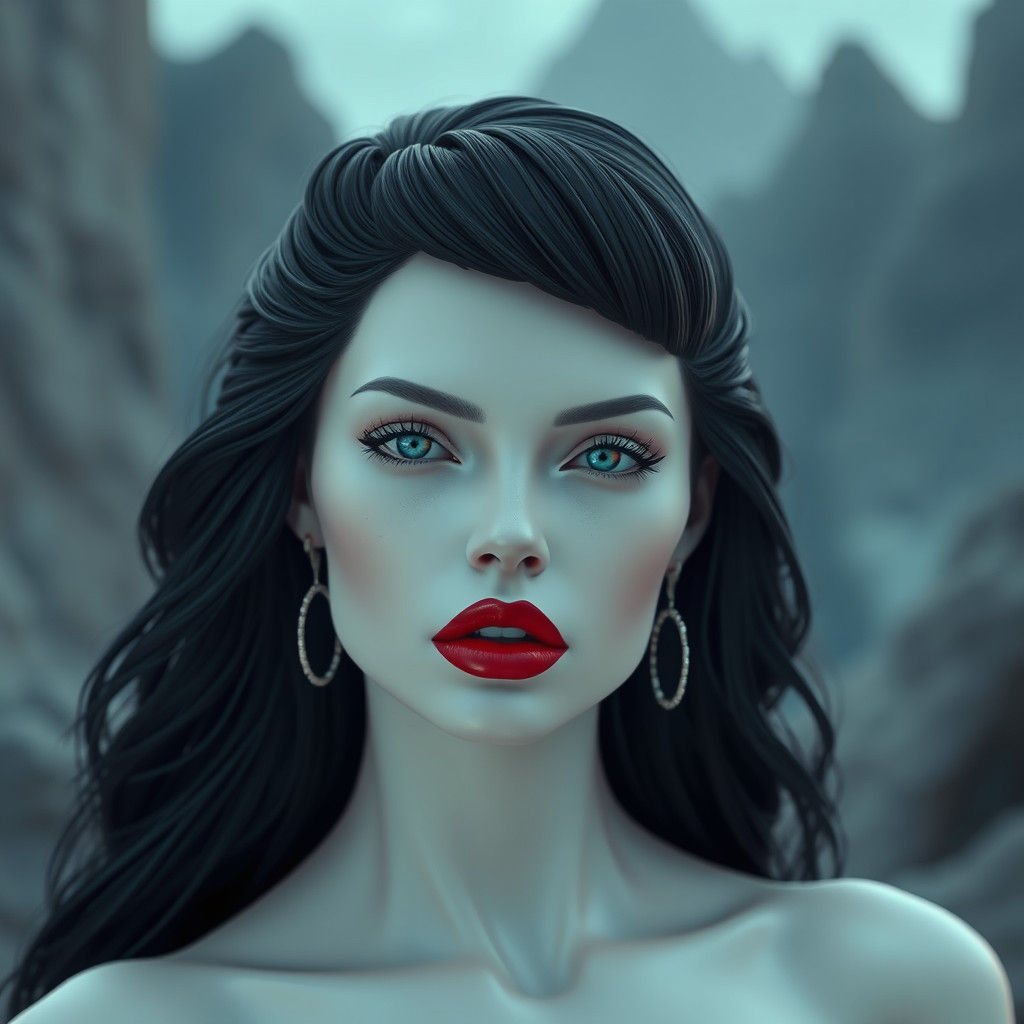 Albino Supermodel in Surreal Post-Modern Dreamscape