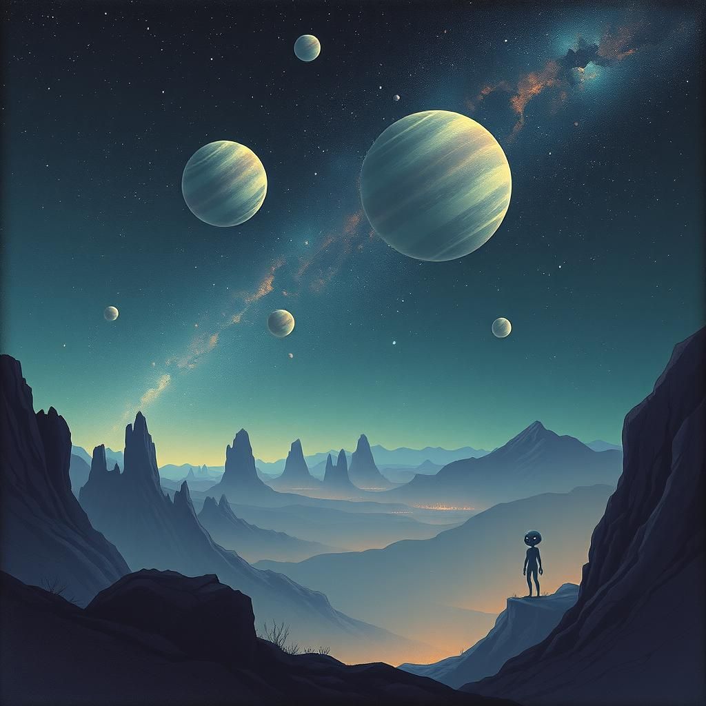 Ethereal Cosmic Wasteland in a Mysterious Dark Fantasy Style