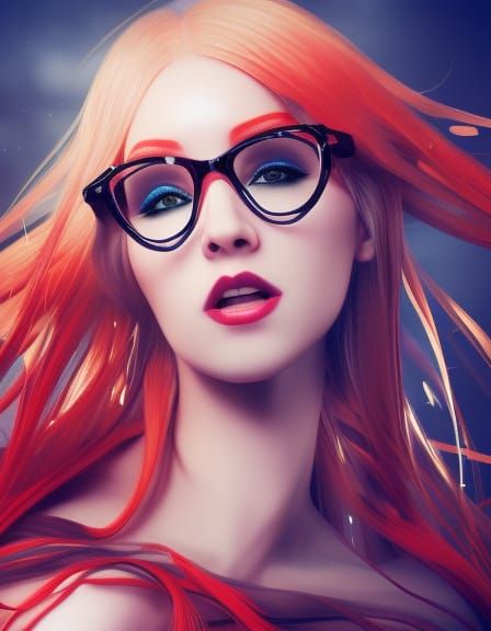 Woman in Latex Dress: Hyperrealistic Concept Art