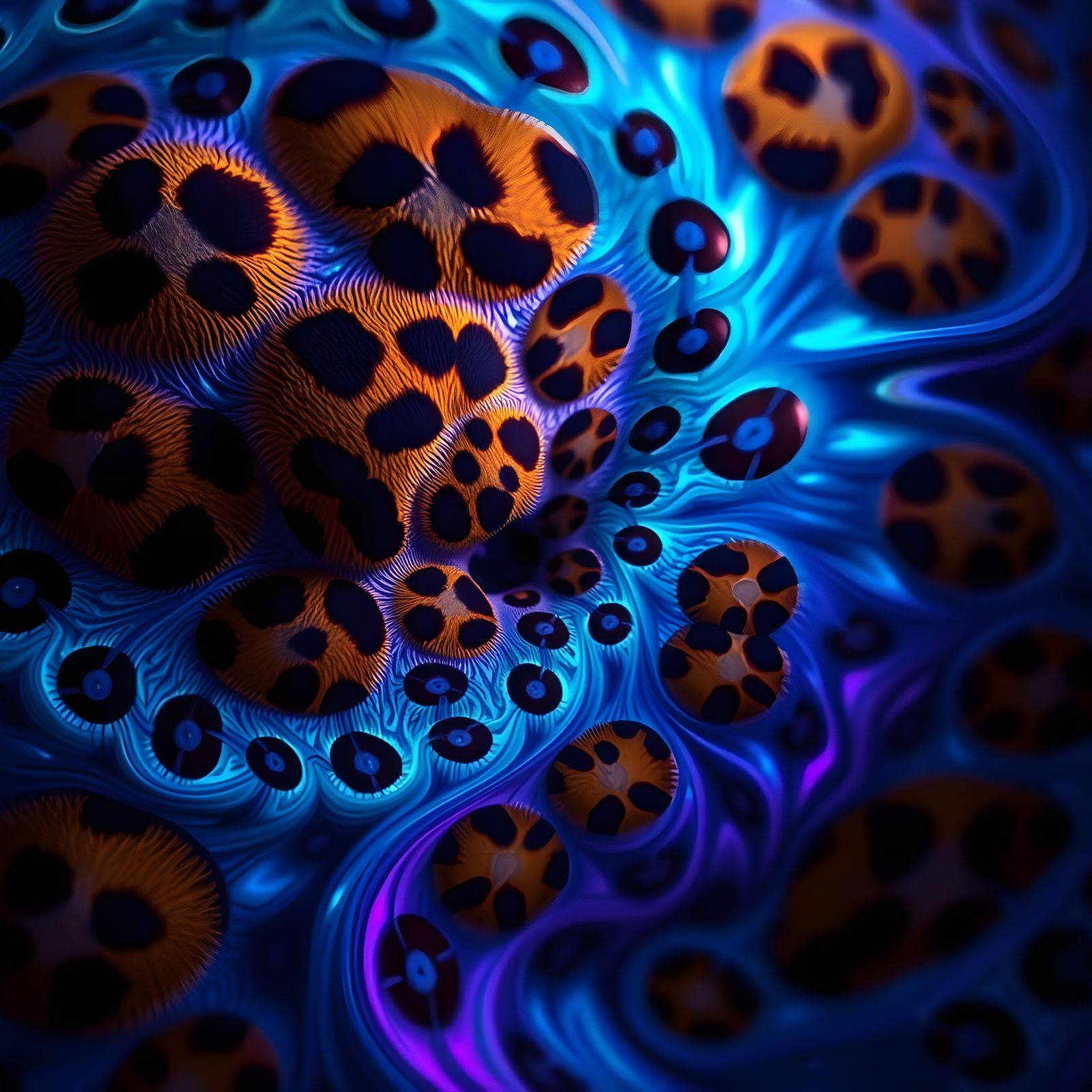 Fractal Leopard Patterns in Hypnotic Macro Close-Up