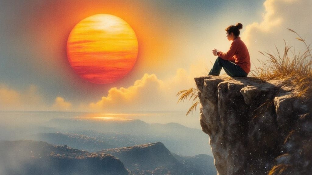 Sunset Cityscape with Double Exposure Effect