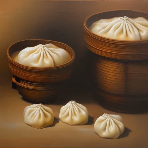 Bao Zi Dumpling in Oil Painting Style