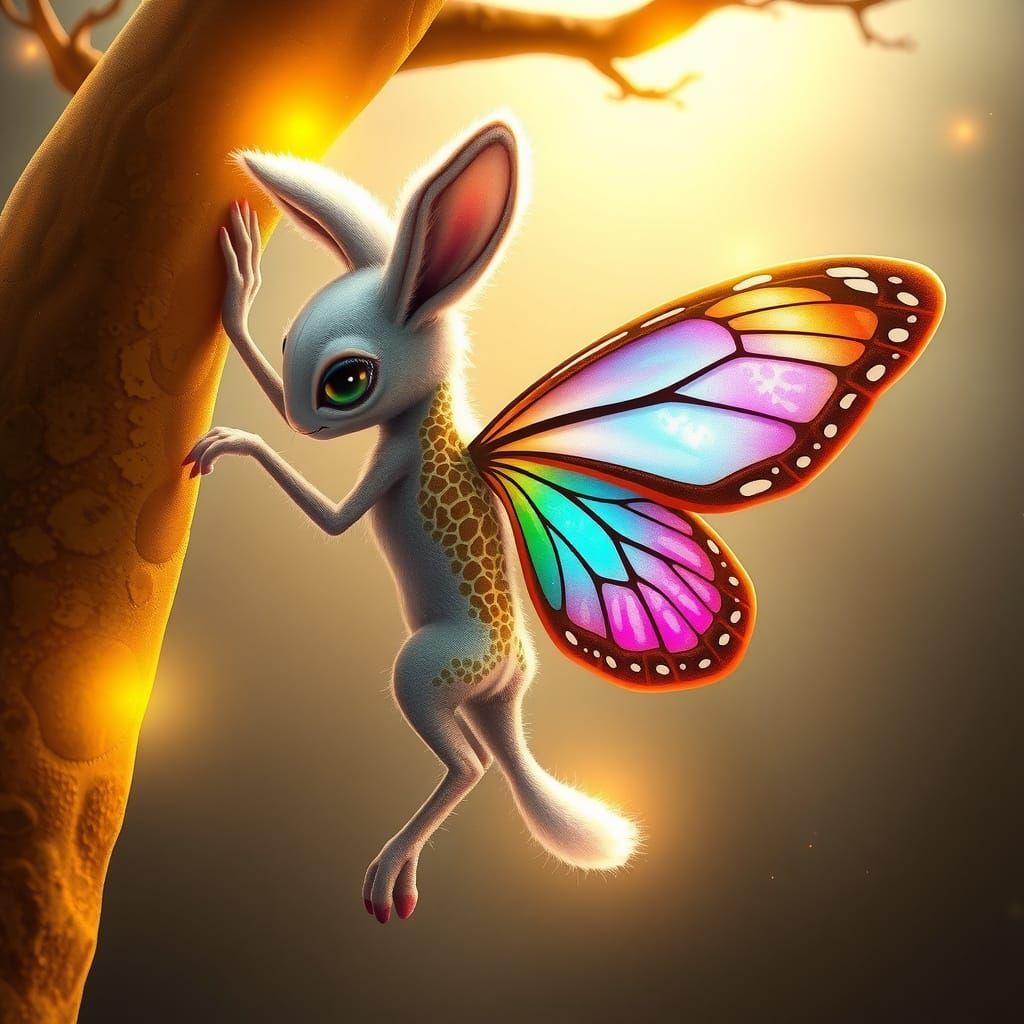 Glowing Alien Hybrid Unveiled Under Soft Starlight