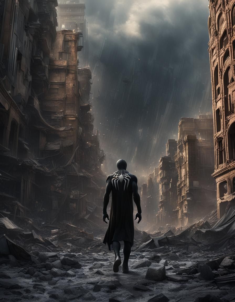 Hyperrealistic Spider-Man in Apocalyptic World