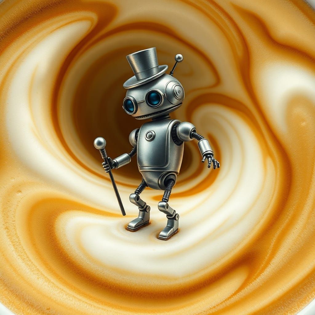 Robot Barista Dancing in Coffee Foam