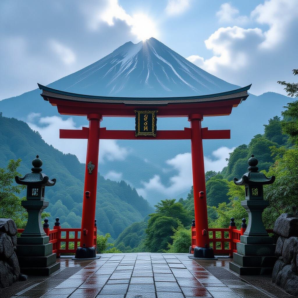 Mystical Torii Gate to Another World in HDR Style
