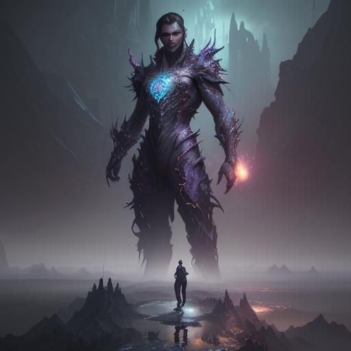 Glitch Man: Detailed Fantasy Concept Art