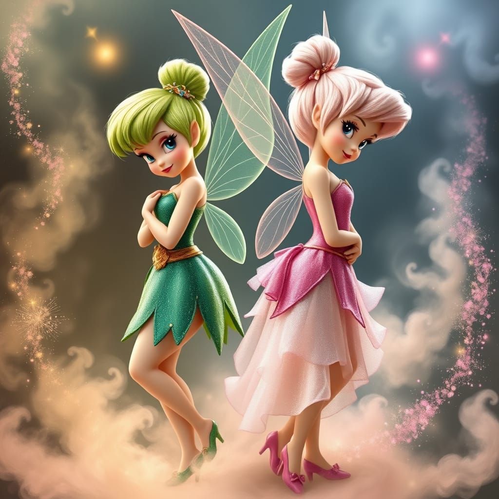 Whimsical Pixie Dust Showdown: Green vs Pink
