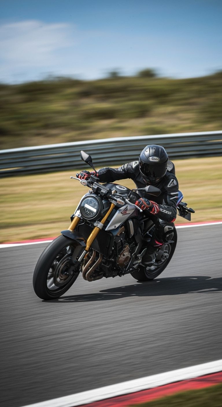 2026 Honda CB1000F Leans into Racing Circuit Corner
