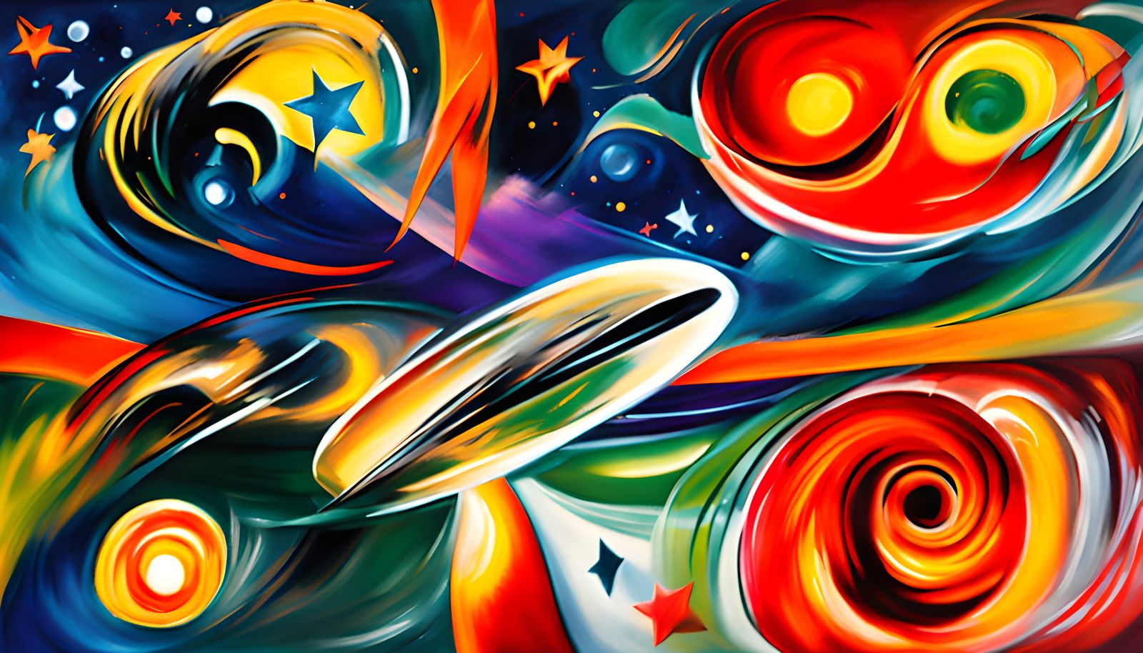 Surreal Cosmic Vortex in Vibrant Oil Painting Style