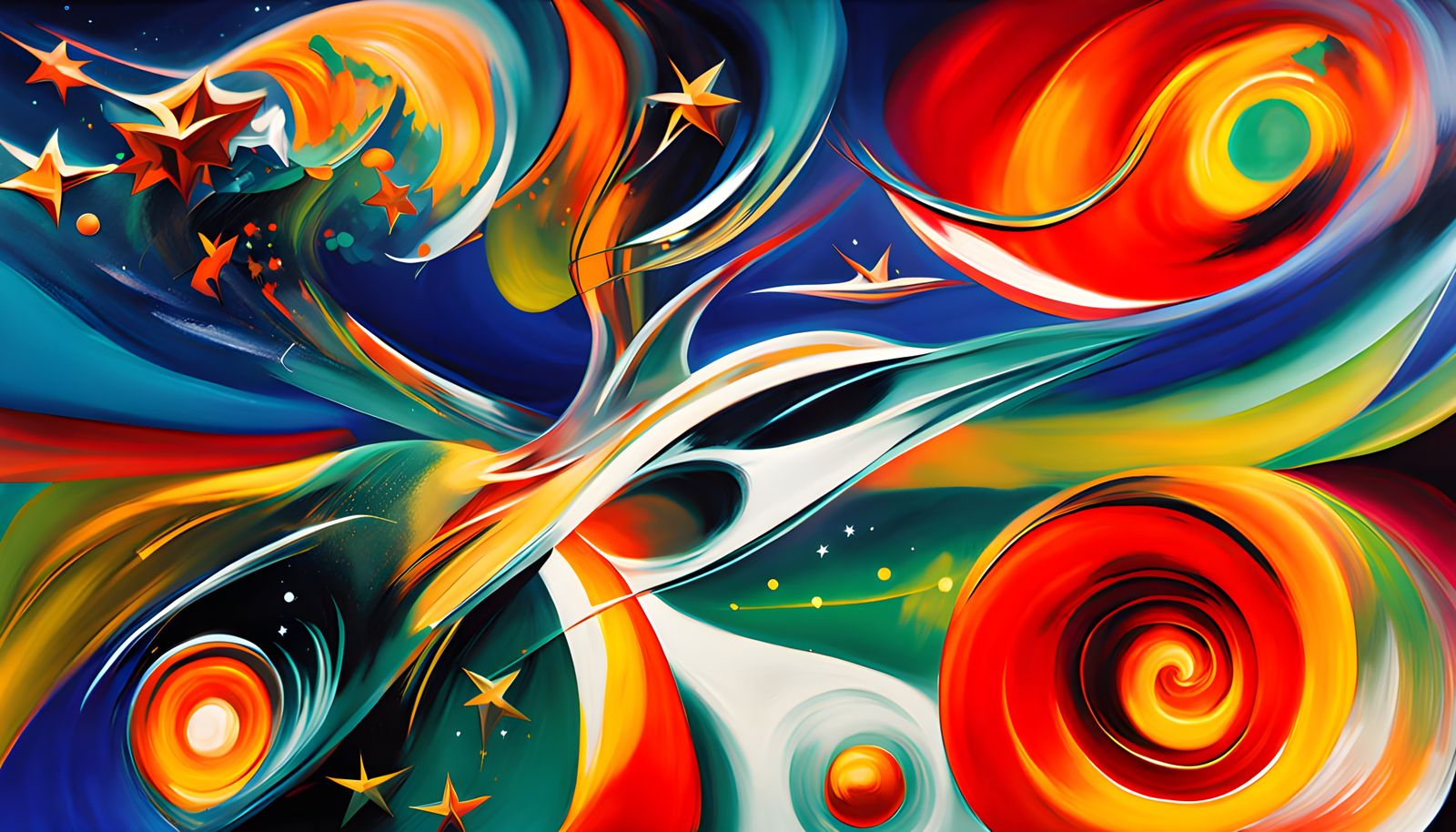 Cosmic Vortex in Vibrant Oil Painting Style