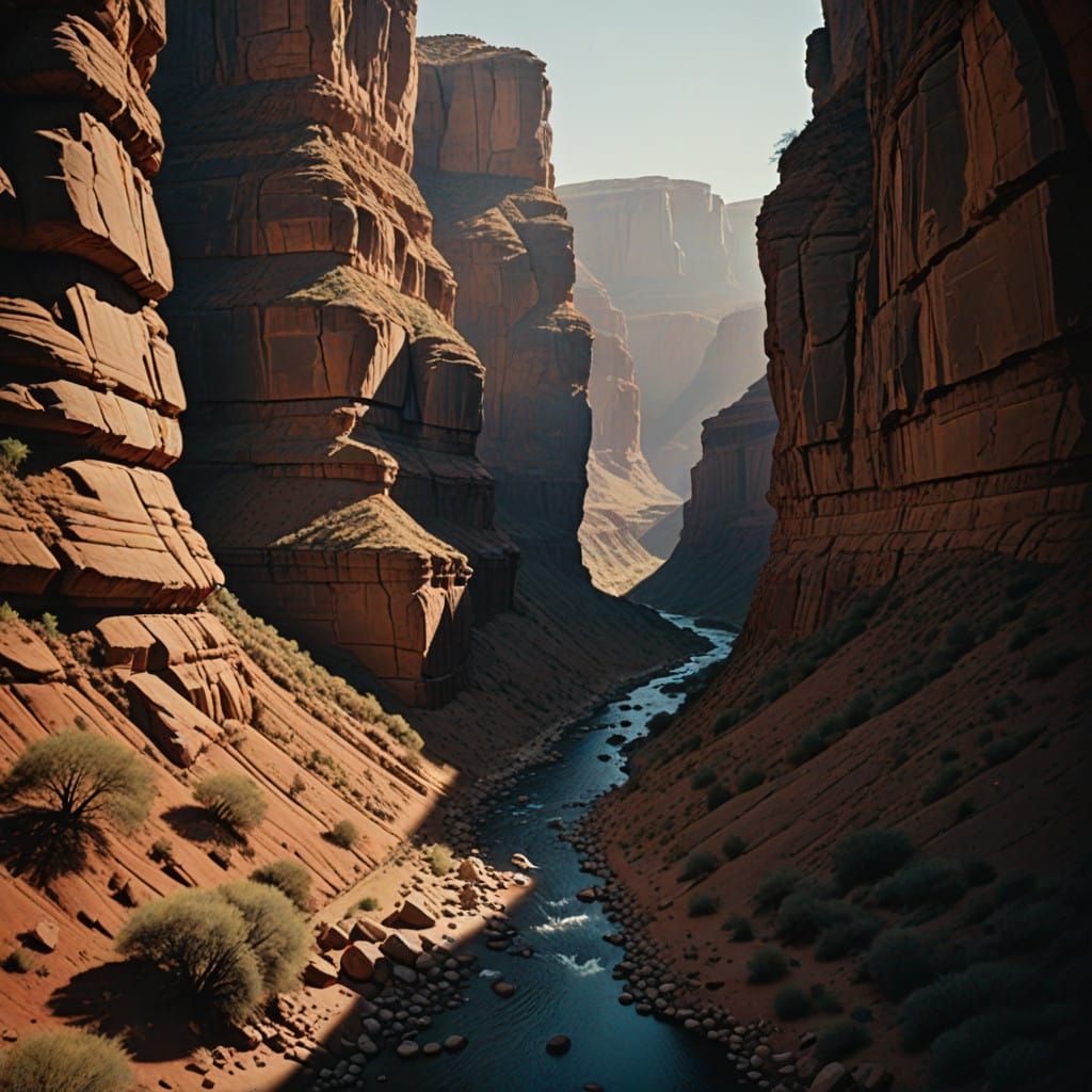 African Canyon Landscape in Earthy Tones