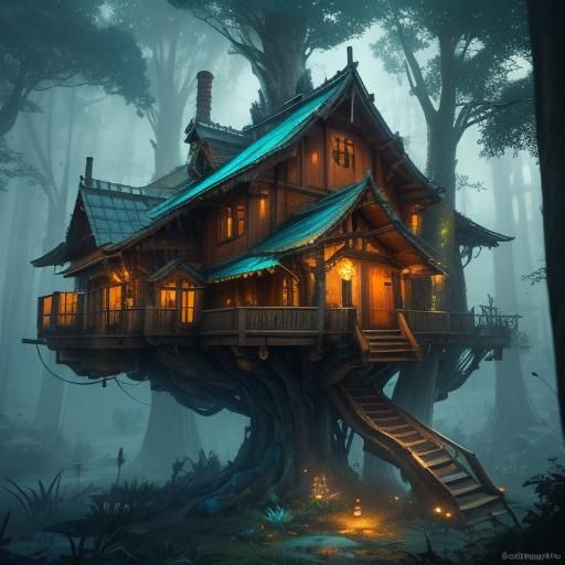 Spectacular Treehouses: Hyperdetailed Concept Art