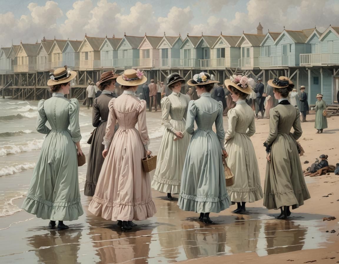 Victorian Ladies at the Seaside