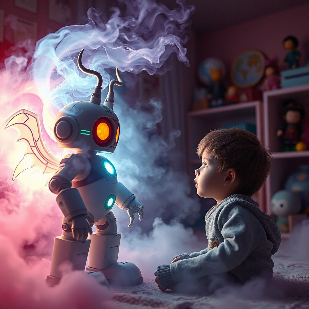 Ethereal Jinn Emerges from Robot Toy