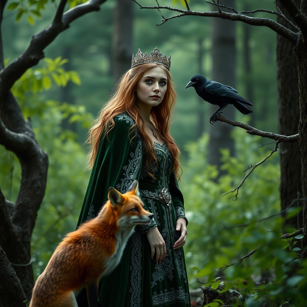 Majestic Nordic Princess Surrounded by Nature's Splendor in ...