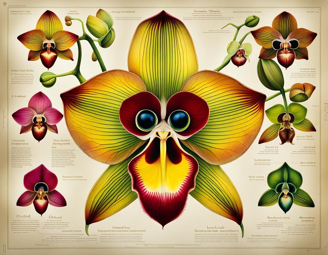 Detailed Scientific Chart of Monkey Face Orchid