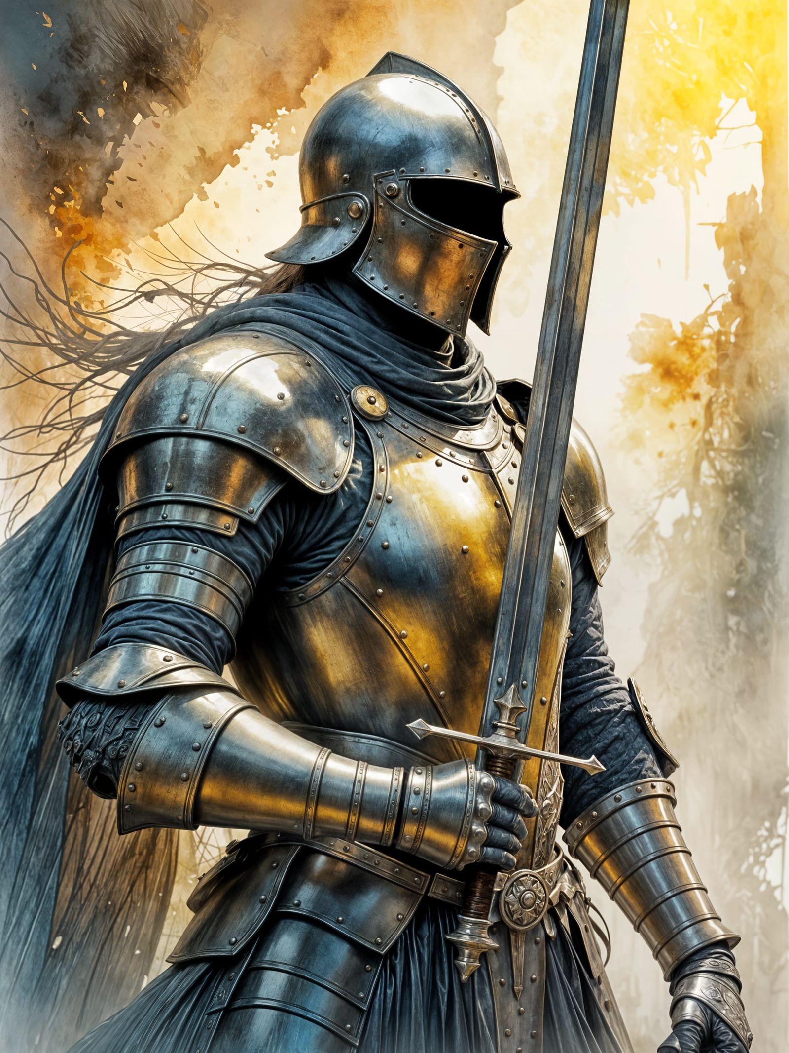 Medieval Knight in Full Plate Armor